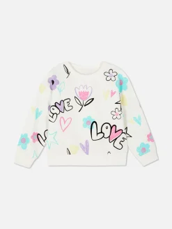Sweatshirt Met Print En Ronde Hals