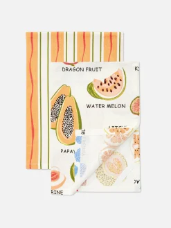 Theedoeken Met Print, Set Van 2