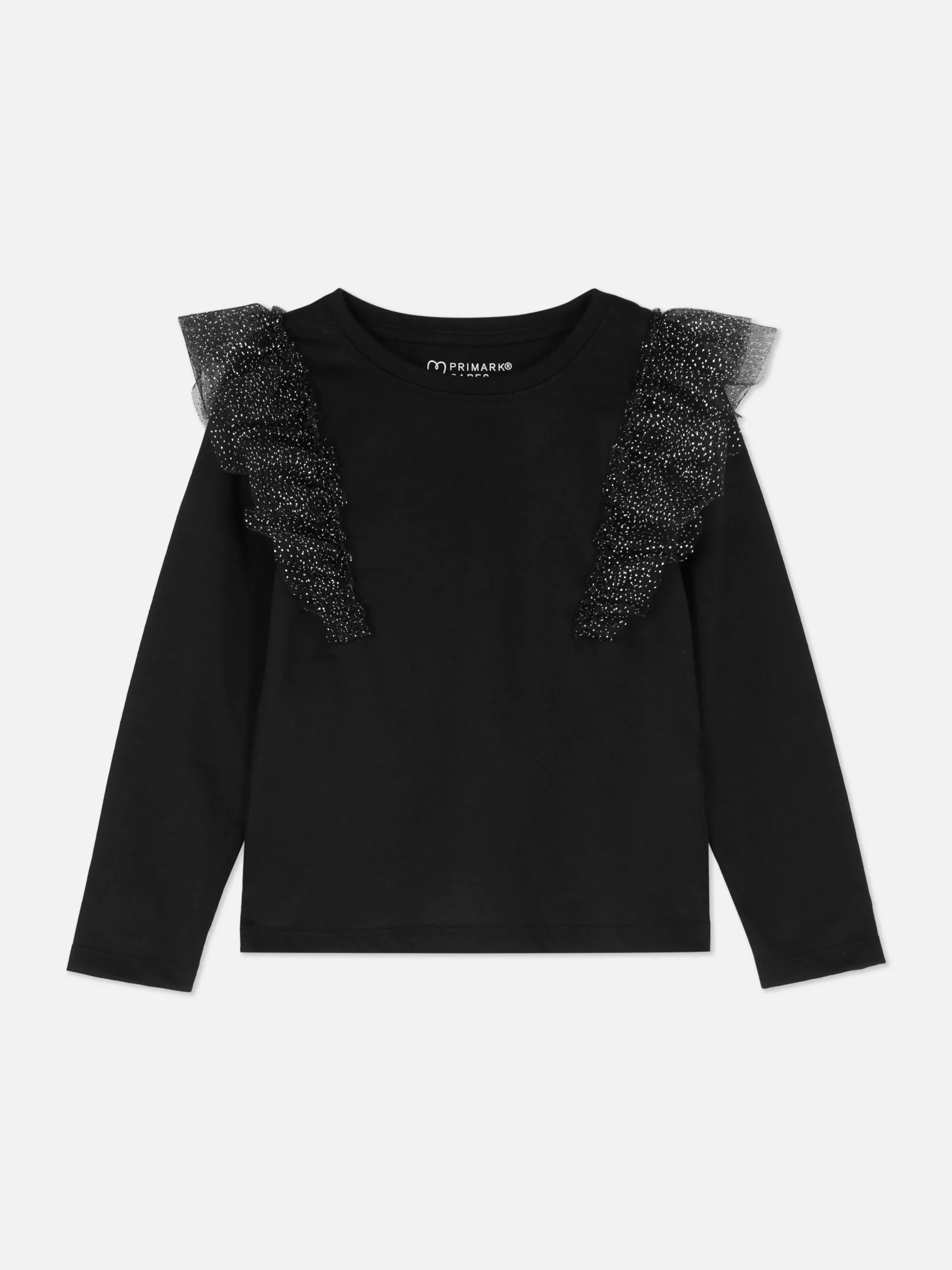 Top Met Ruches Van Tule En Lange Mouwen