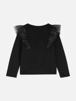 Top Met Ruches Van Tule En Lange Mouwen