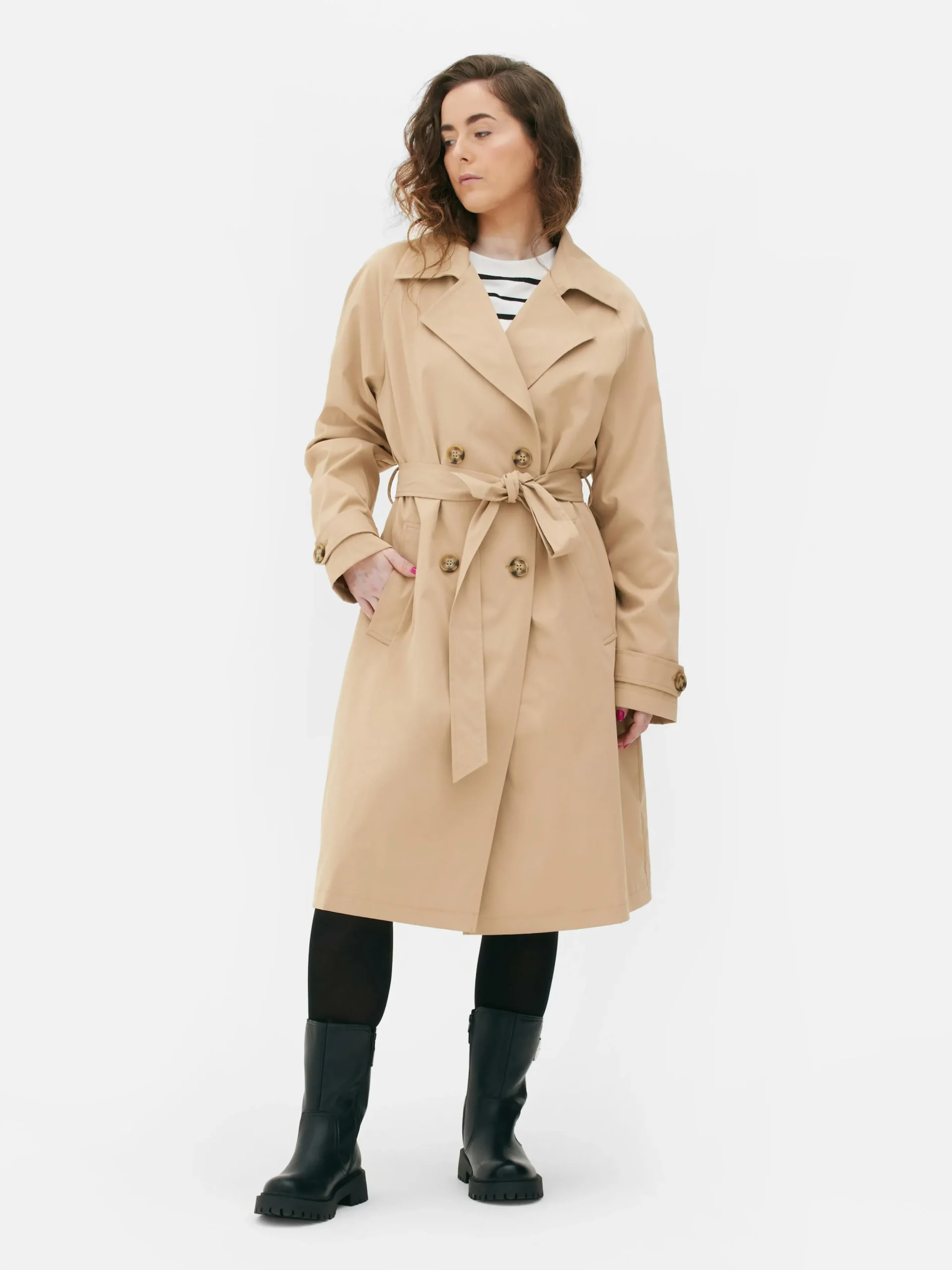 Trenchcoat Met Dubbele Rij Knopen