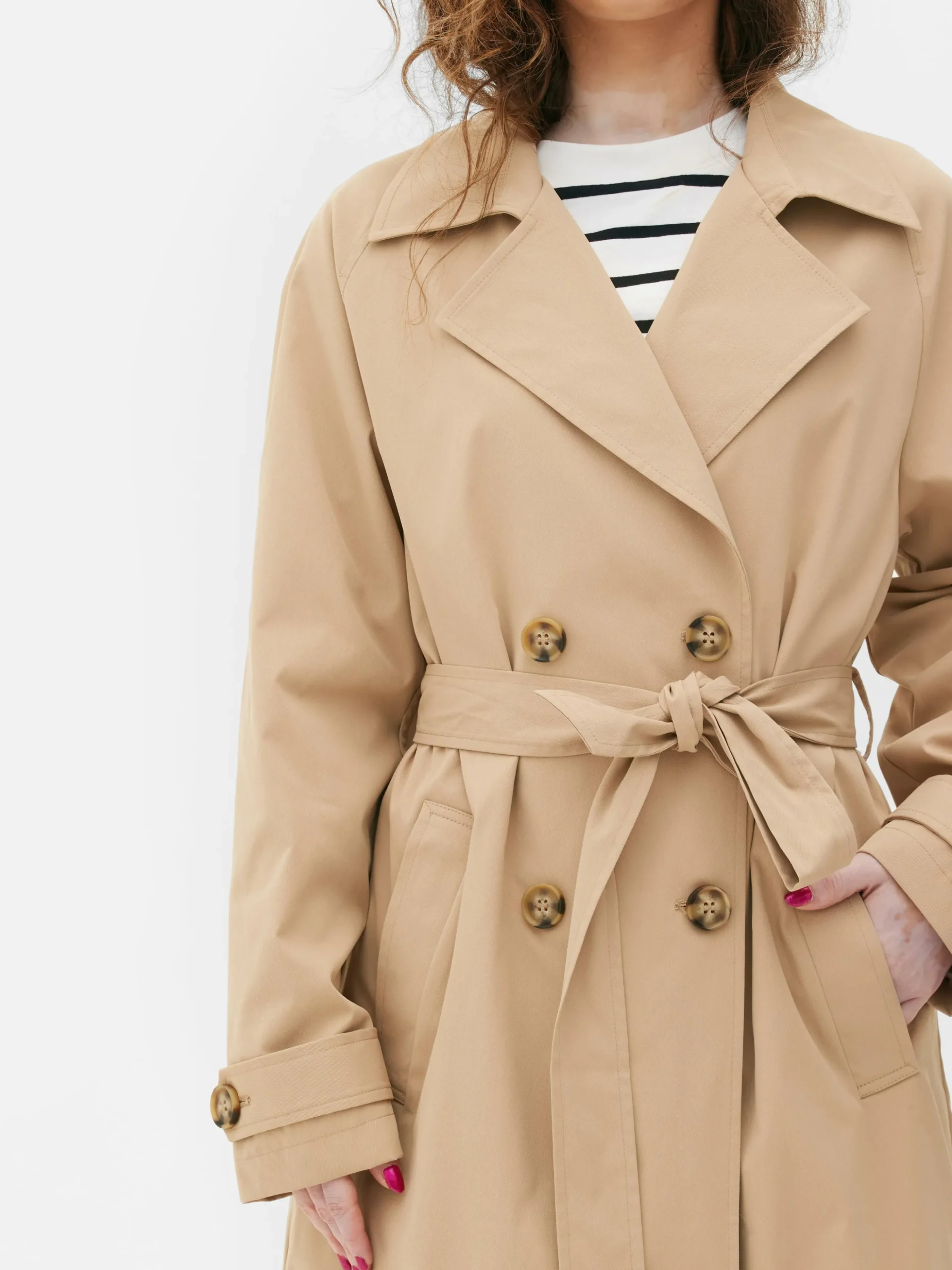 Trenchcoat Met Dubbele Rij Knopen