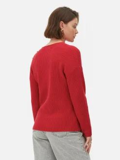 Trui Met Ronde Hals En Knoopdetail