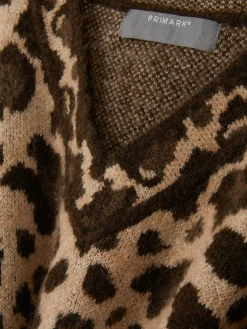 Trui Met V-hals En Luipaardprint