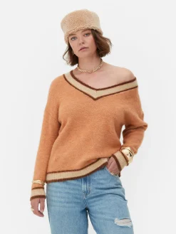 Trui Met V-hals En Vintage Stijl Rita Ora