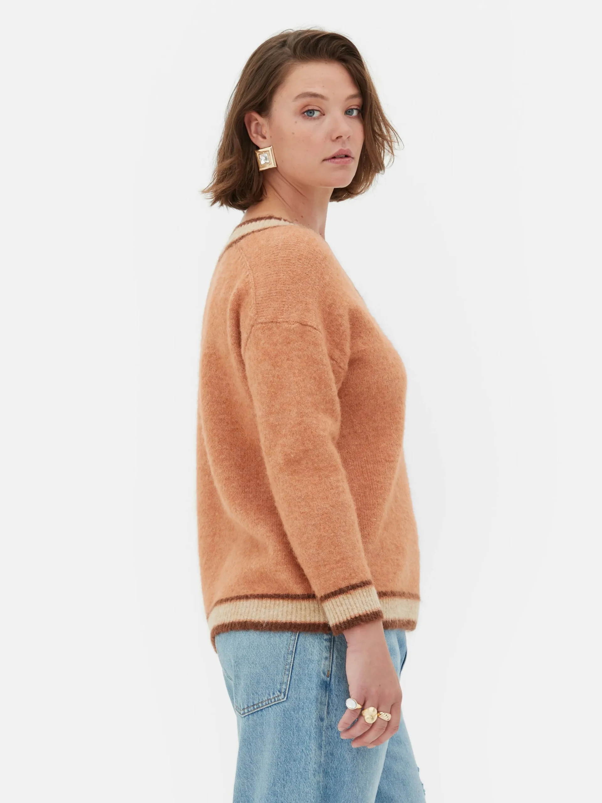 Trui Met V-hals En Vintage Stijl Rita Ora