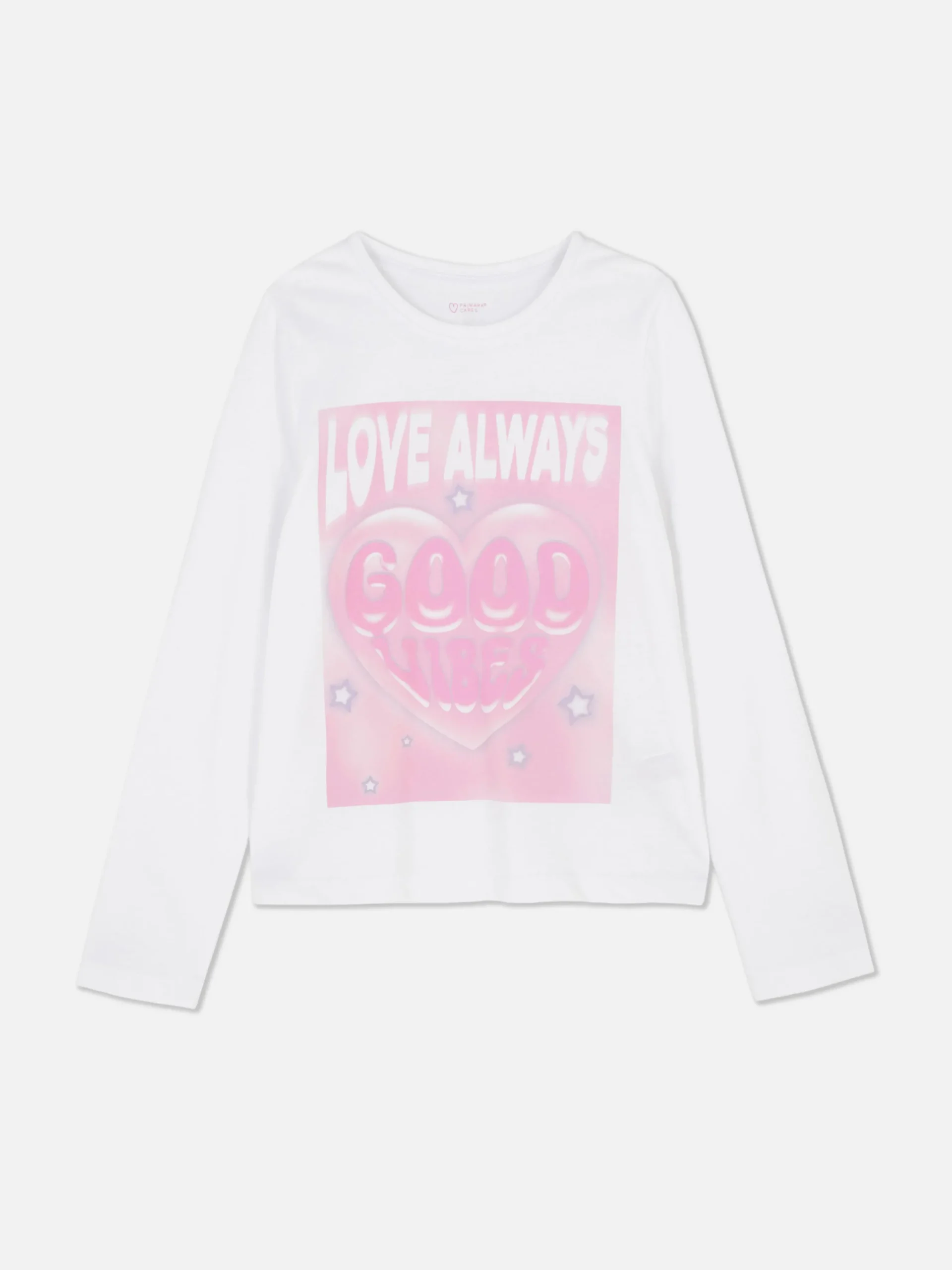 T-shirt Met Borstprint En Lange Mouwen