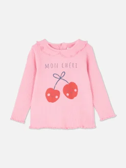T-shirt Met Geschulpte Zoom En Print