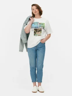T-shirt Met Panelenprint Claude Monet