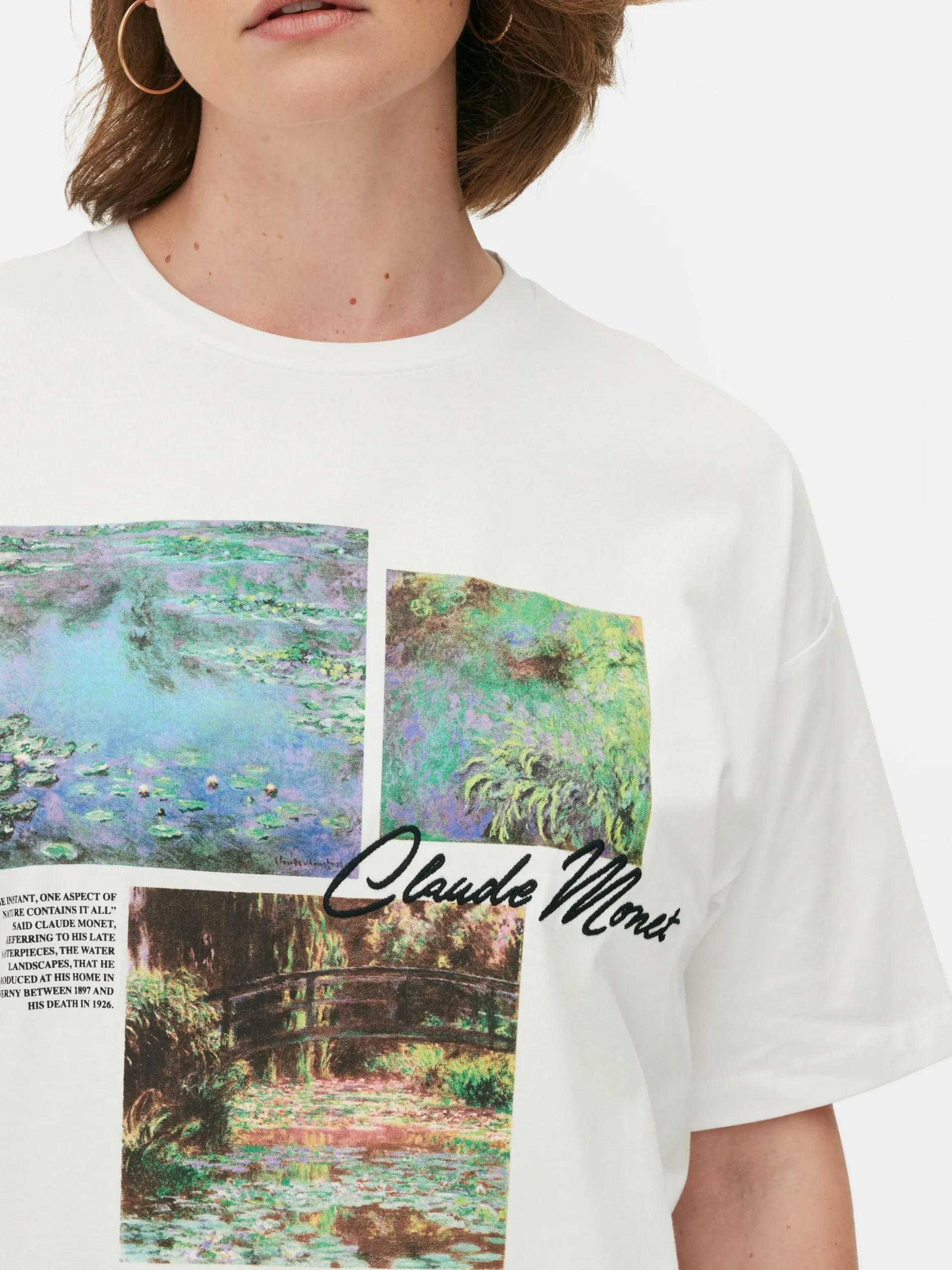 T-shirt Met Panelenprint Claude Monet