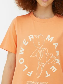 T-shirt Met Print Amsterdam Flower Market