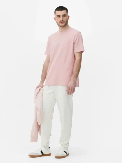 T-shirt Met Ronde Hals En Wafeltextuur