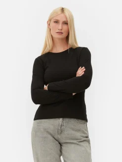 T-shirt Met Stretch En Lange Mouwen