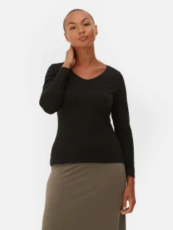 T-shirt Met Stretch En Lange Mouwen
