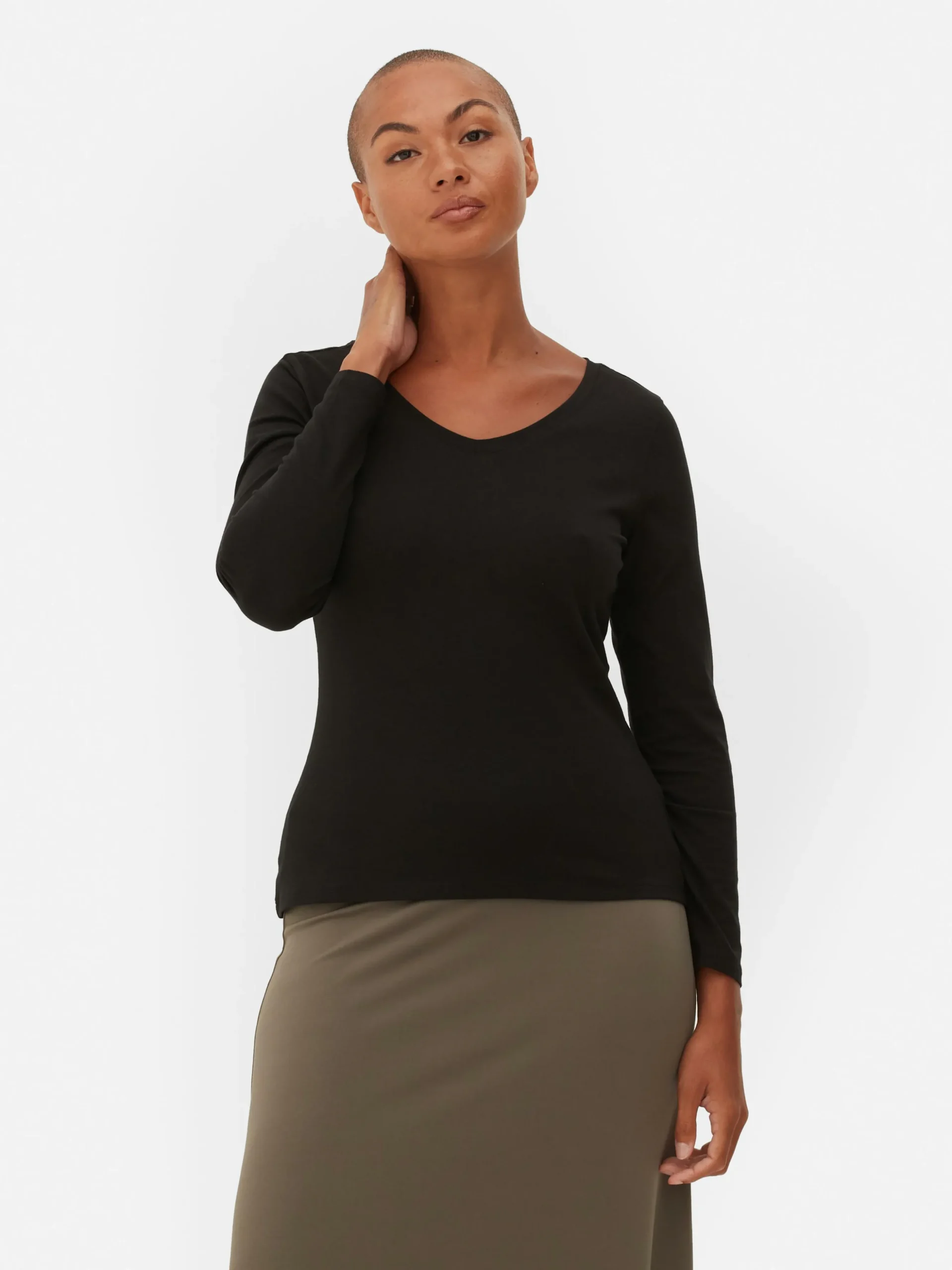 T-shirt Met Stretch En Lange Mouwen