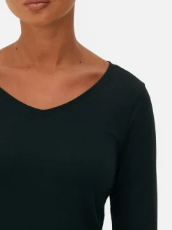 T-shirt Met Stretch En Lange Mouwen
