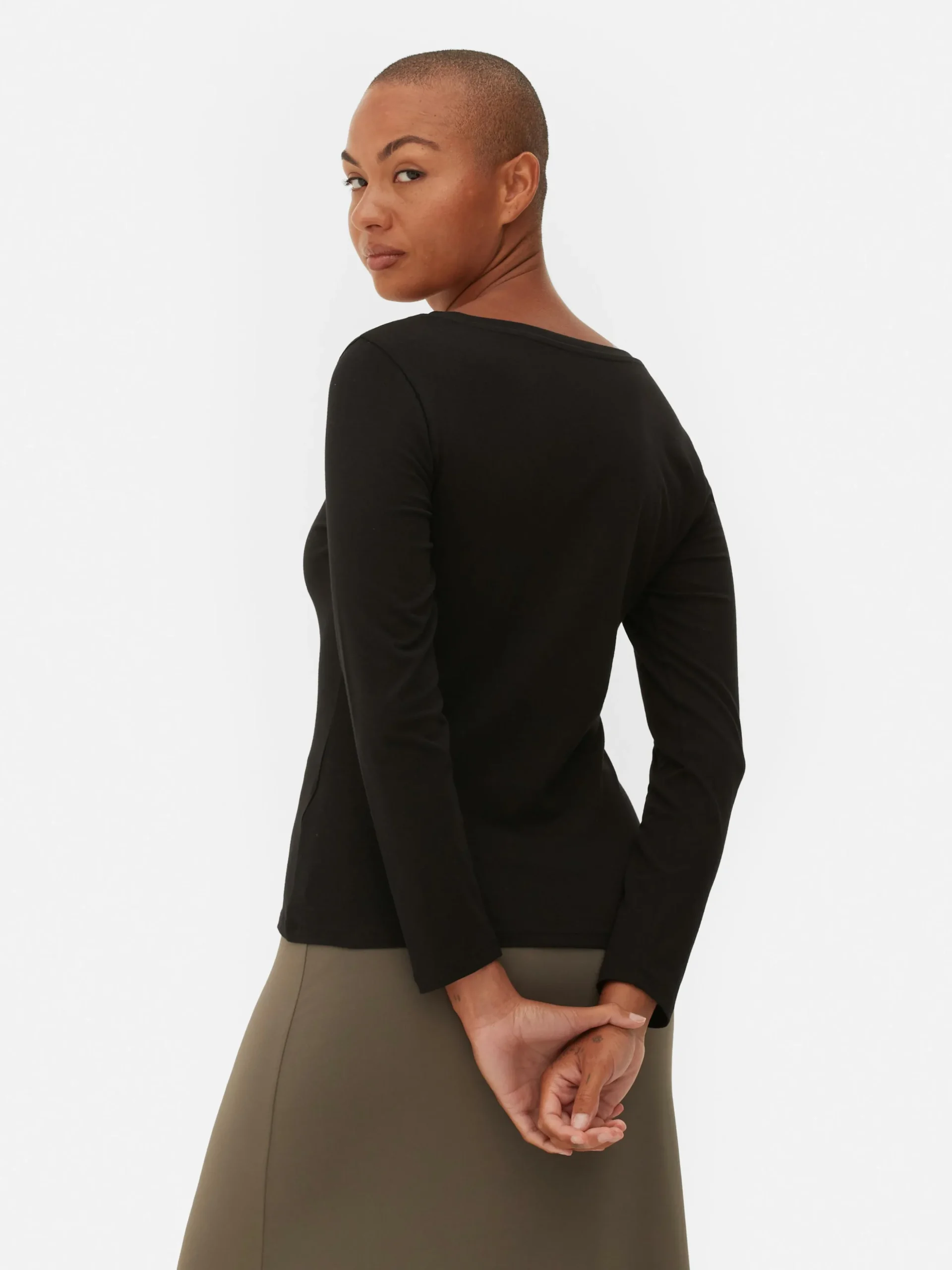 T-shirt Met Stretch En Lange Mouwen