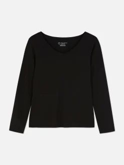 T-shirt Met Stretch En Lange Mouwen