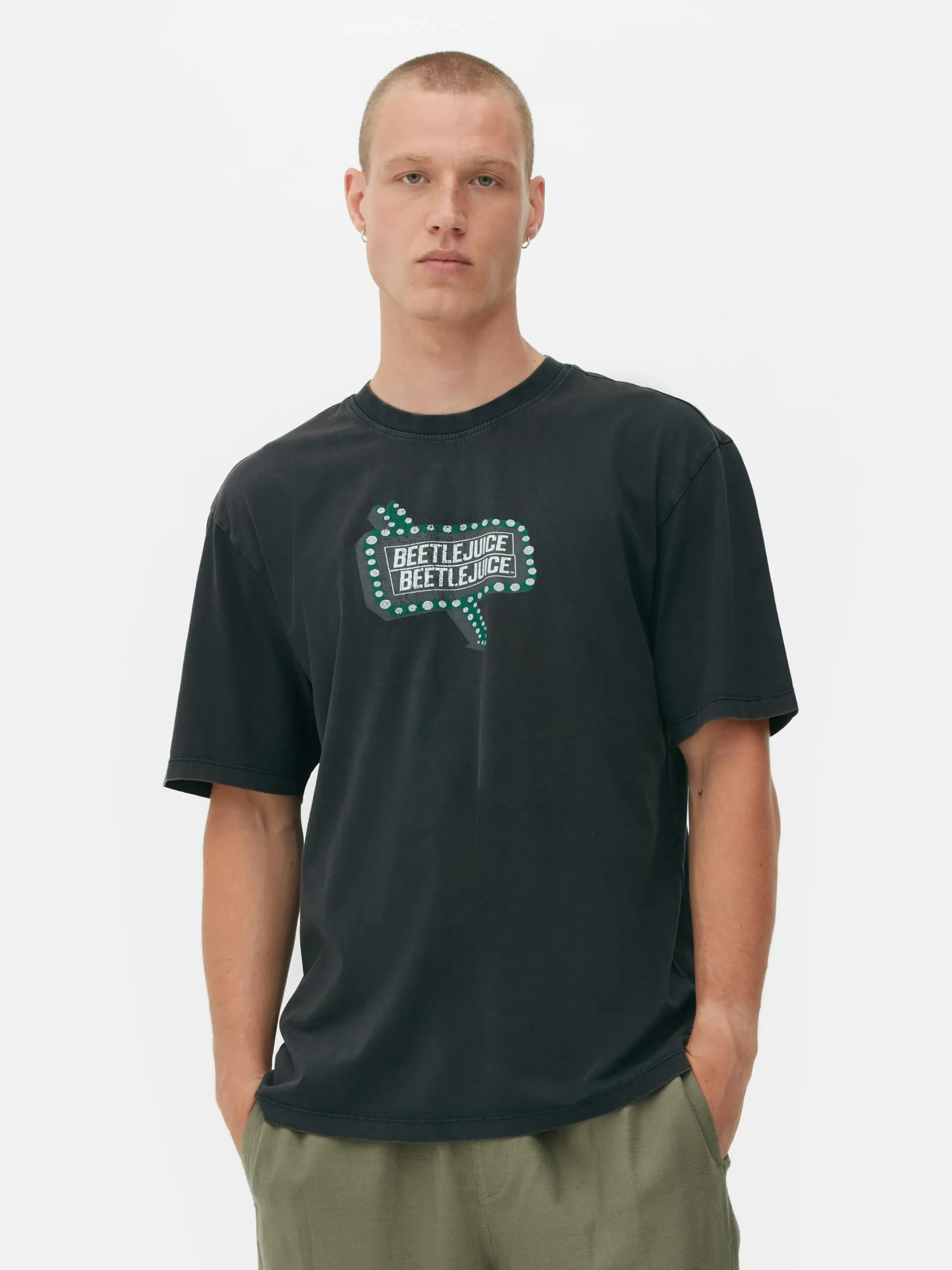 T-shirt Met Verwassen Effect Beetlejuice