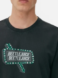 T-shirt Met Verwassen Effect Beetlejuice