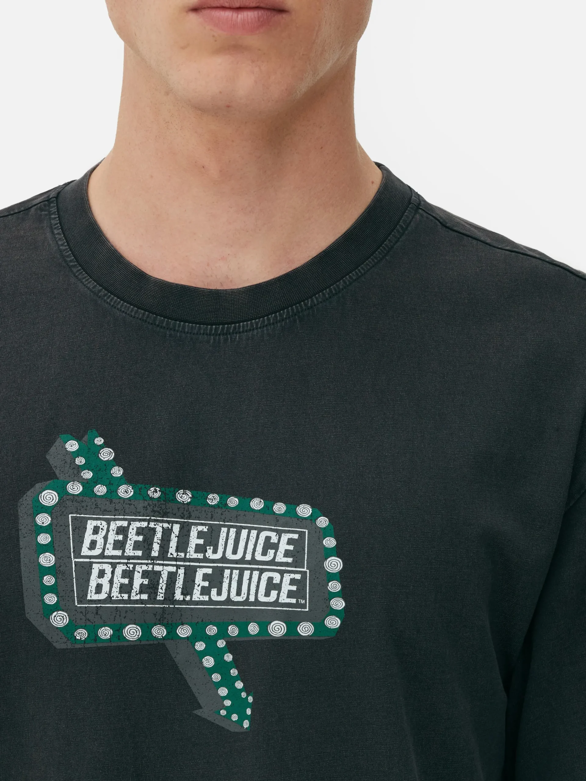 T-shirt Met Verwassen Effect Beetlejuice