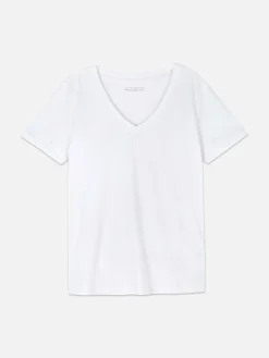 T-shirt Met V-hals En Korte Mouwen