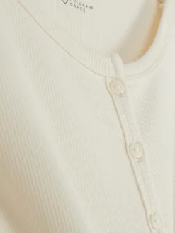 T-shirt Van Ribstof Met Knopen