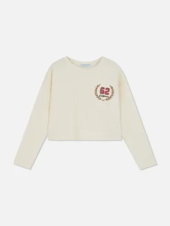 T-shirt Van Ribstof Met Lange Mouwen