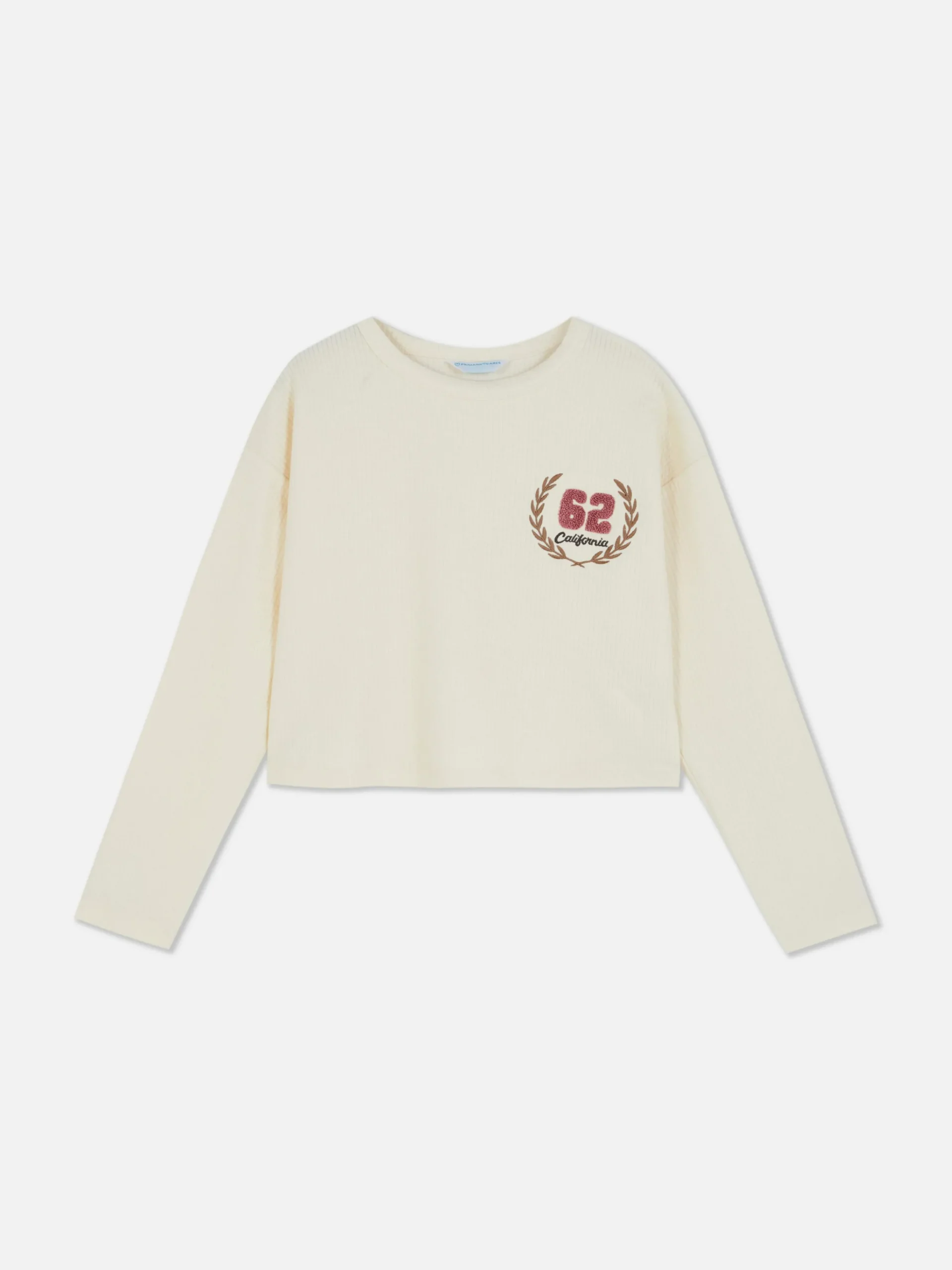 T-shirt Van Ribstof Met Lange Mouwen