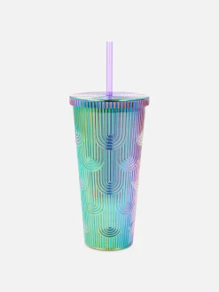 Veelkleurige Beker Met Deksel En Rietje Pride