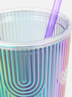 Veelkleurige Beker Met Deksel En Rietje Pride