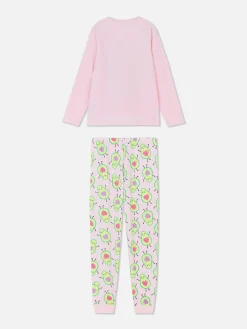 Velours Pyjama Met Avocadoprint