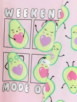 Velours Pyjama Met Avocadoprint