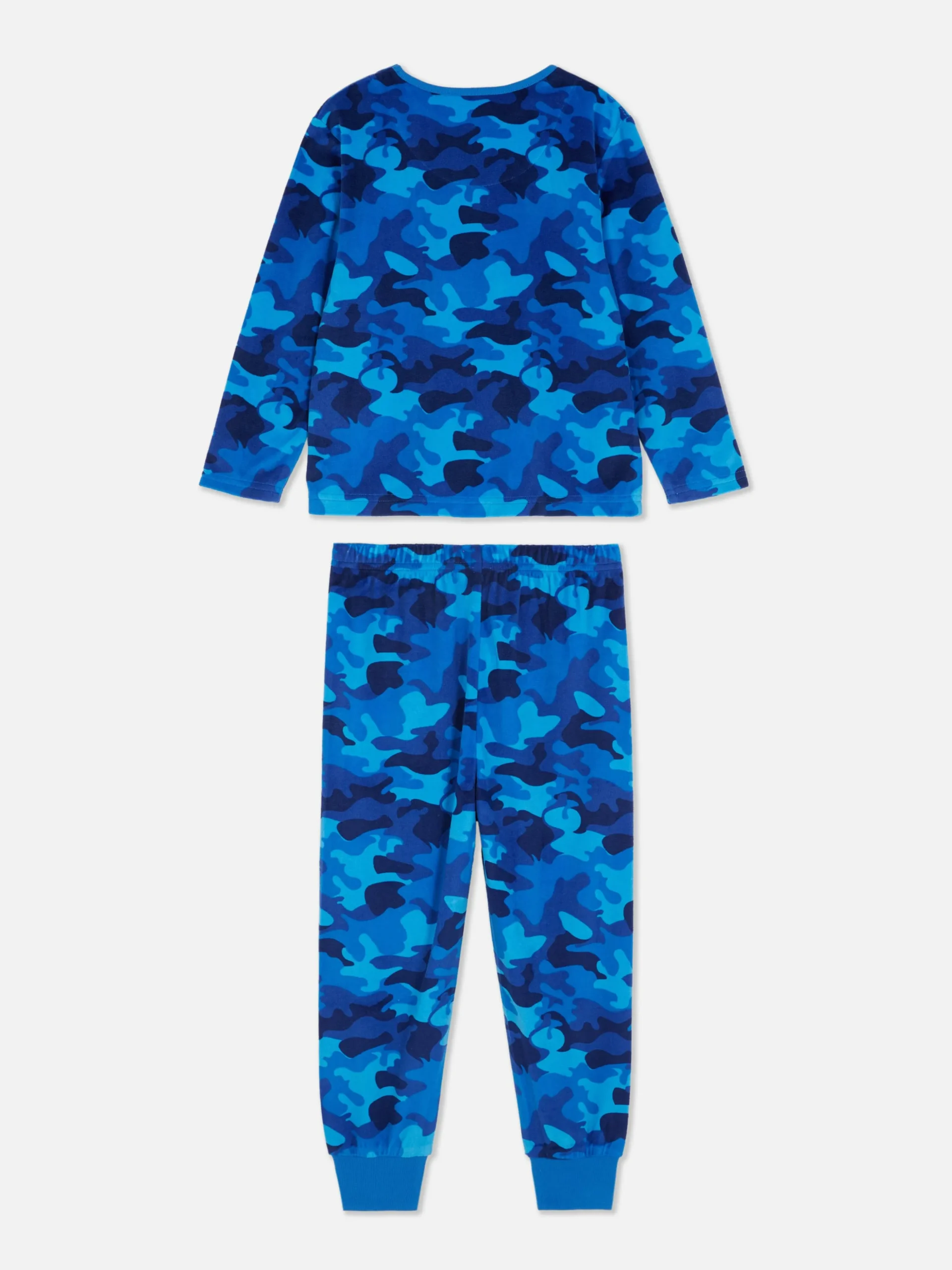 Velours Pyjama Met Camouflageprint