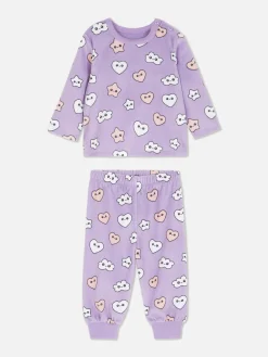 Velours Pyjama Met Print