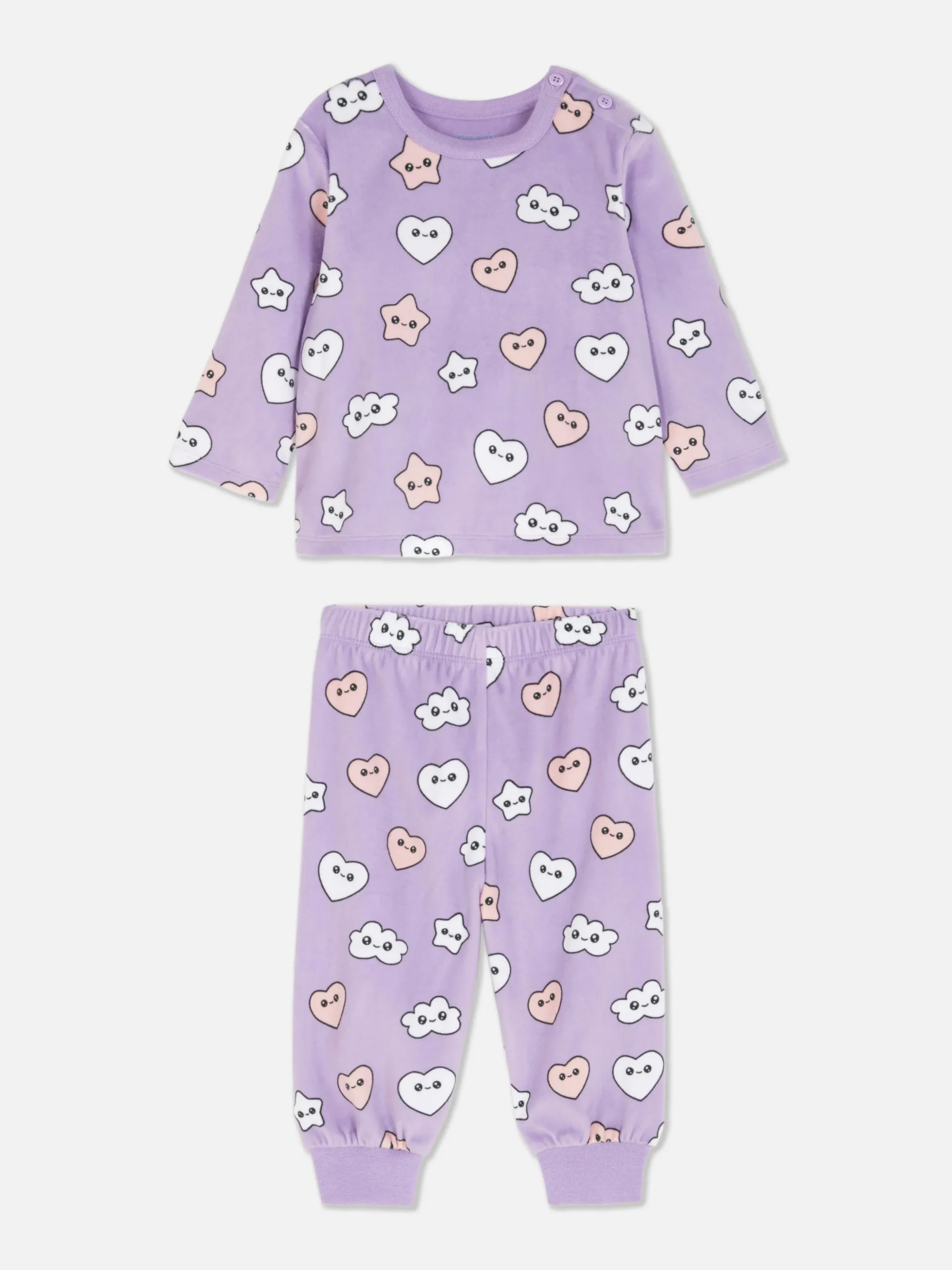 Velours Pyjama Met Print