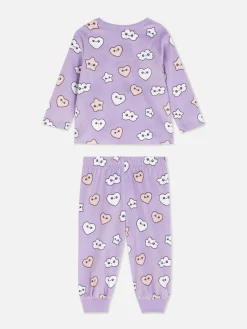 Velours Pyjama Met Print
