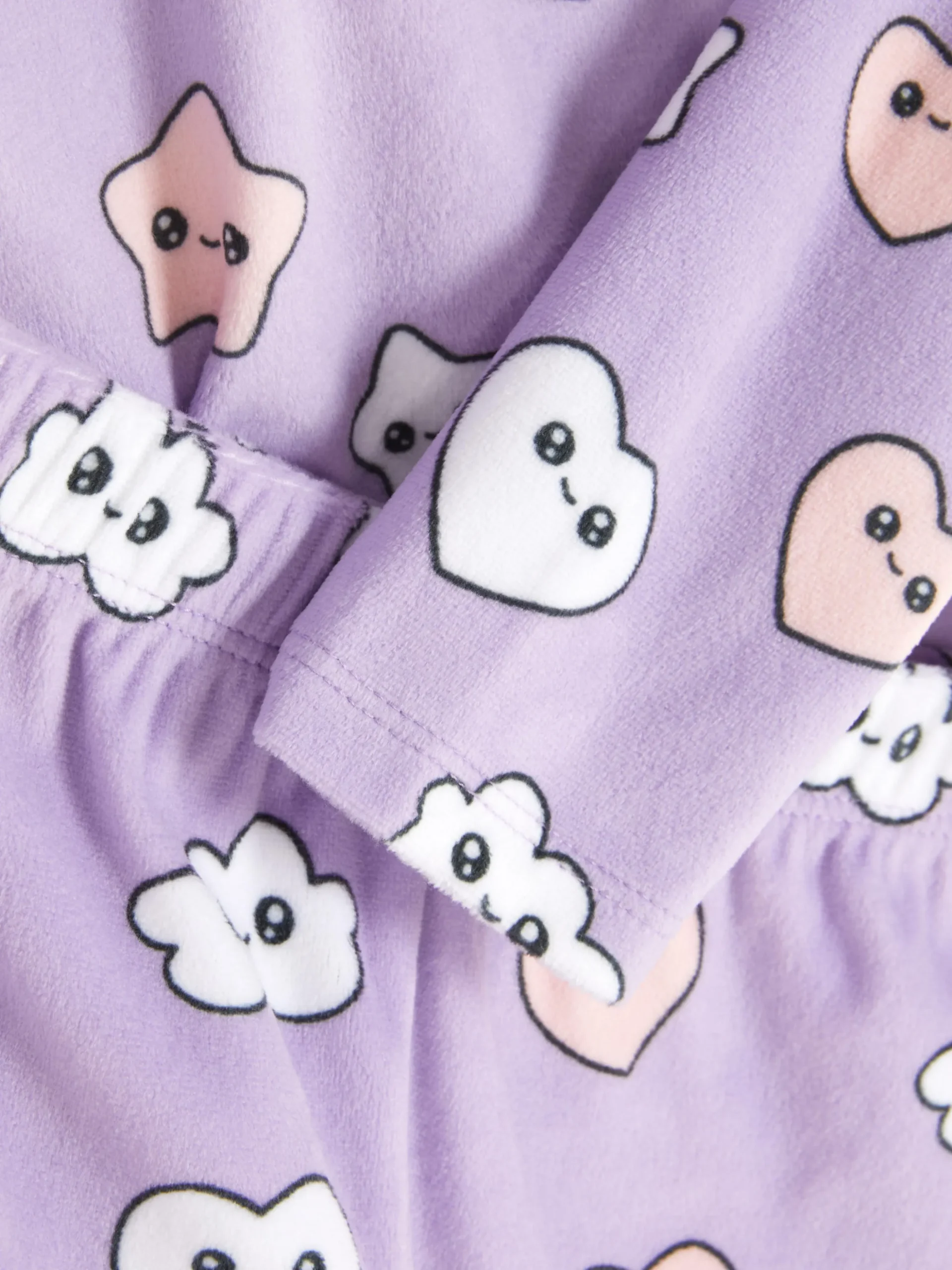 Velours Pyjama Met Print