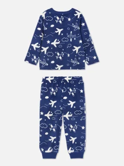 Velours Pyjama Met Print