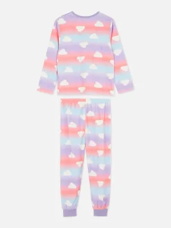 Velours Pyjama Met Wolken En Kleurverloop