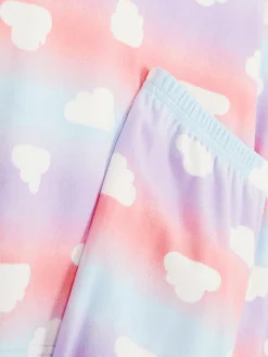 Velours Pyjama Met Wolken En Kleurverloop