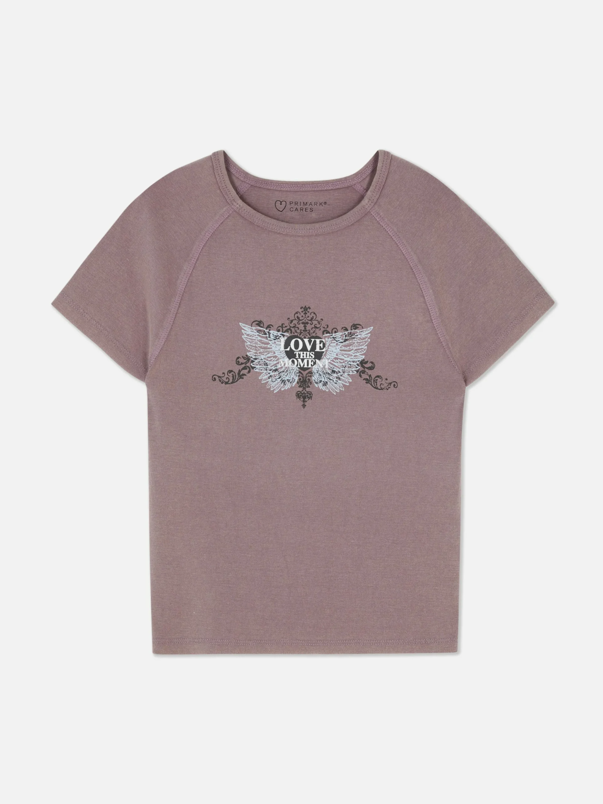 Verwassen T-shirt Met Vlinderprint