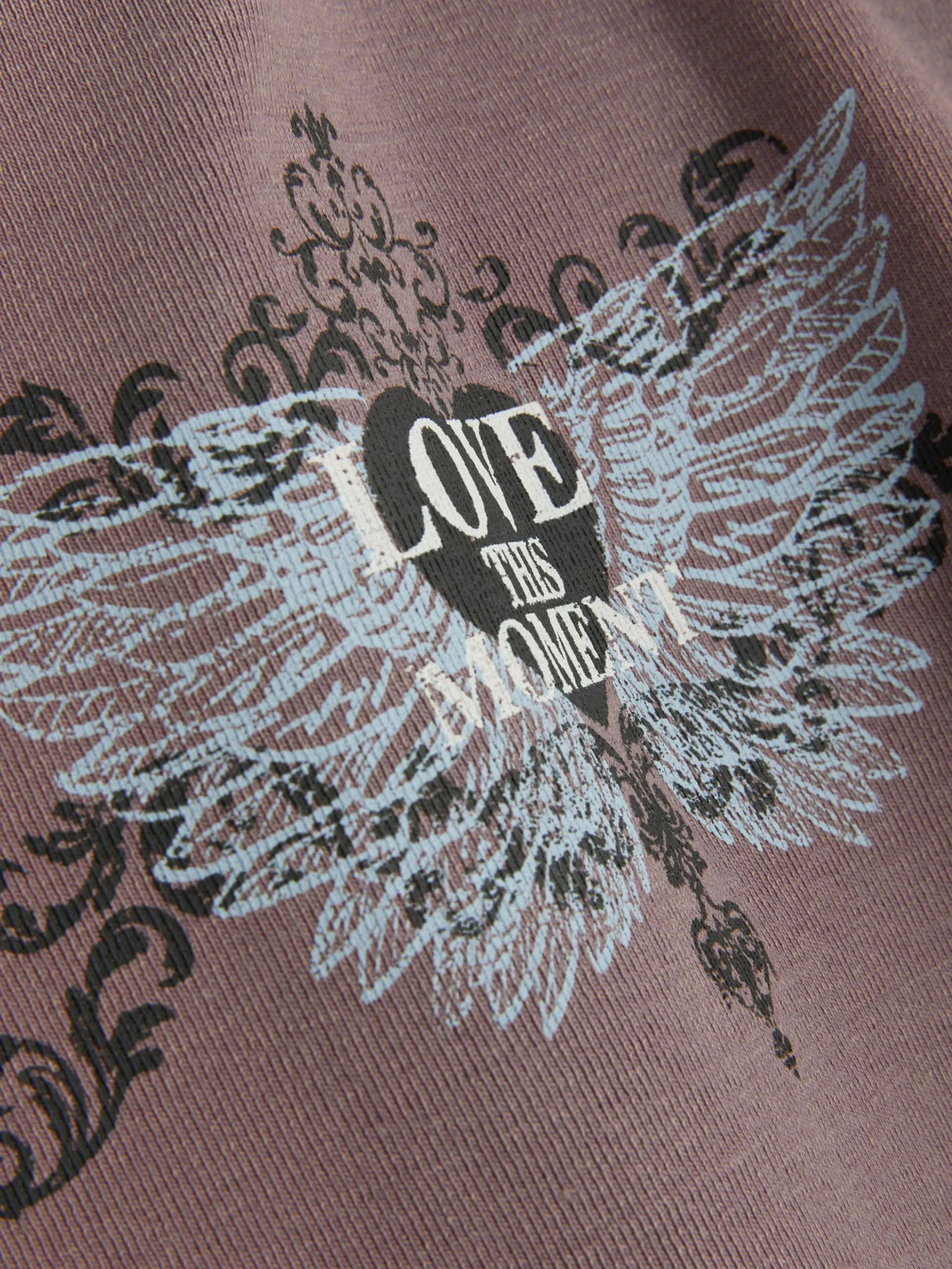Verwassen T-shirt Met Vlinderprint