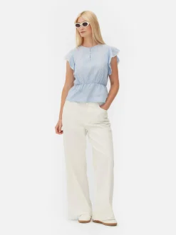 Victoriaanse Mouwloze Top Met Broderie Anglaise