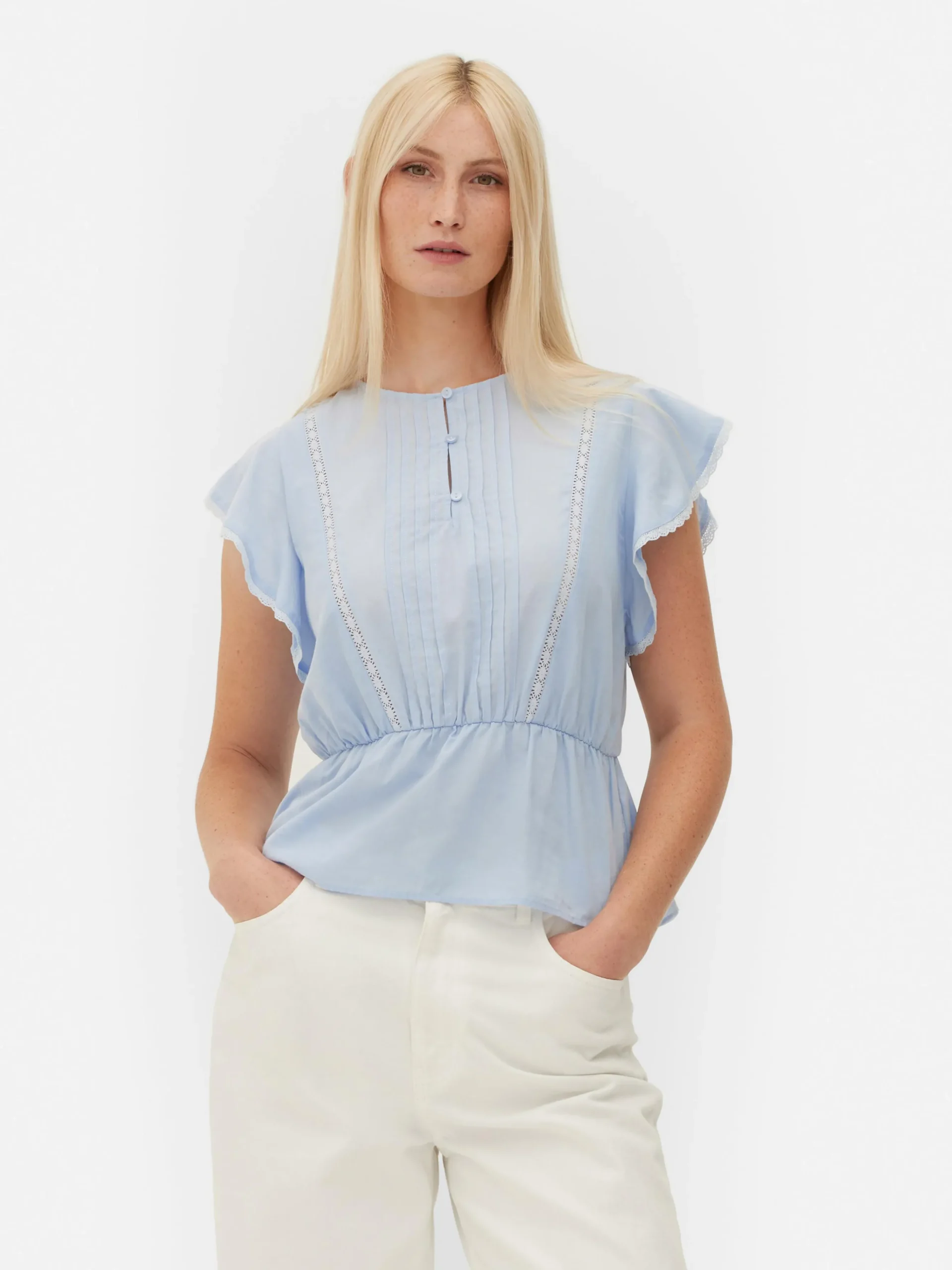 Victoriaanse Mouwloze Top Met Broderie Anglaise