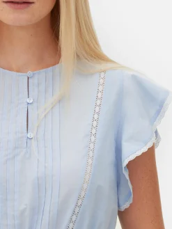 Victoriaanse Mouwloze Top Met Broderie Anglaise