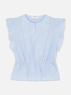 Victoriaanse Mouwloze Top Met Broderie Anglaise