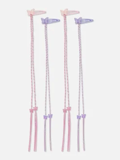 Vlinderhaarspeldjes Met Vlecht, Set Van 4
