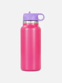 Waterfles Met Kleurvlakken En Rietje