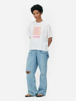 Wijdvallend T-shirt Met Grafische Print